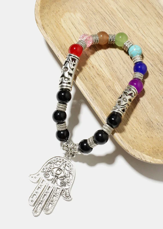 Bead Hamsa Hand Bracelet