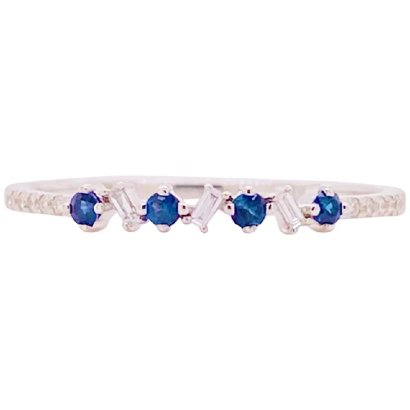 Sapphire Diamond Stackable Ring