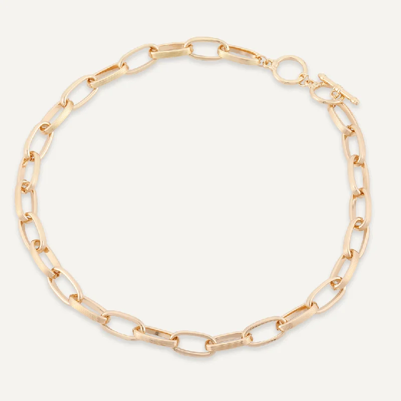 Contemporary T-Bar Chain-Link Necklace In Gold-Tone