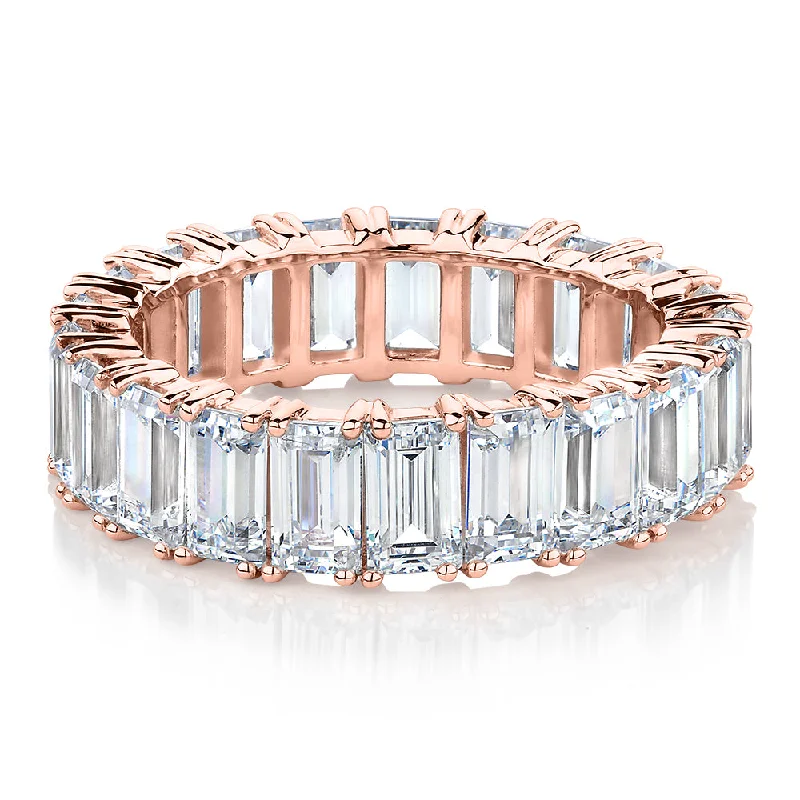 All-rounder eternity band with 6.3 carats* of diamond simulants in 10 carat rose gold