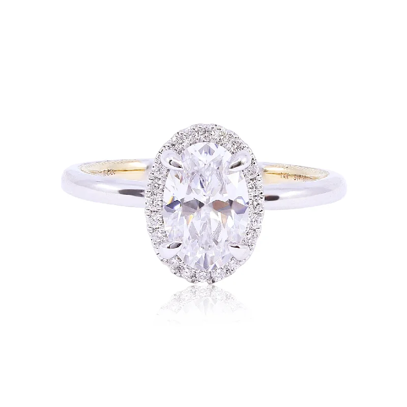 GABRIEL & CO. 14K WHITE GOLD AND YELLOW GOLD VICTORIAN COLLECTION DIAMOND ENGAGEMENT RING - SETTING ONLY