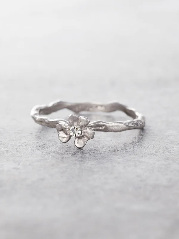 Diamond Clover Twig Ring