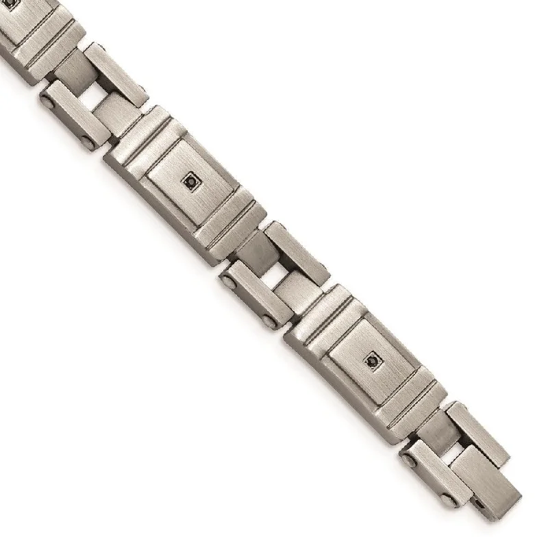 Stainless Steel Antiqued Brushed CZ Bracelet