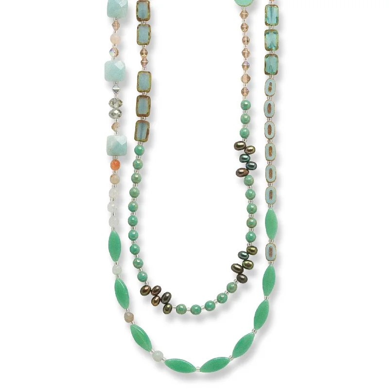 Seafoam Medley Necklace, 60"