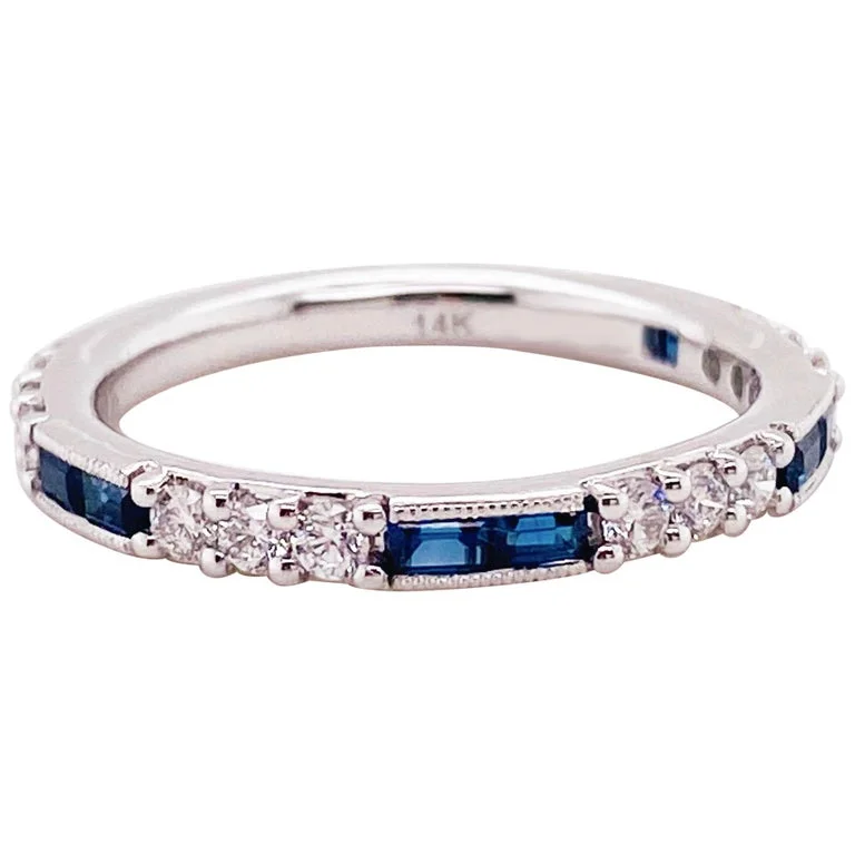 Sapphire & Diamond Stackable Ring