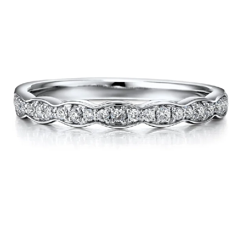 Wedding or eternity band in 14 carat white gold