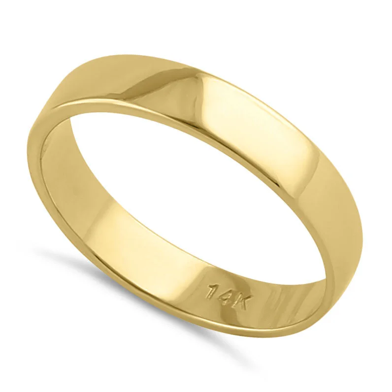 Solid 14K Yellow Gold 3.5mm Half Dome Wedding Band