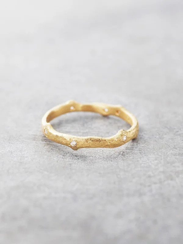 14K Willow Thorny Diamond Branch Ring