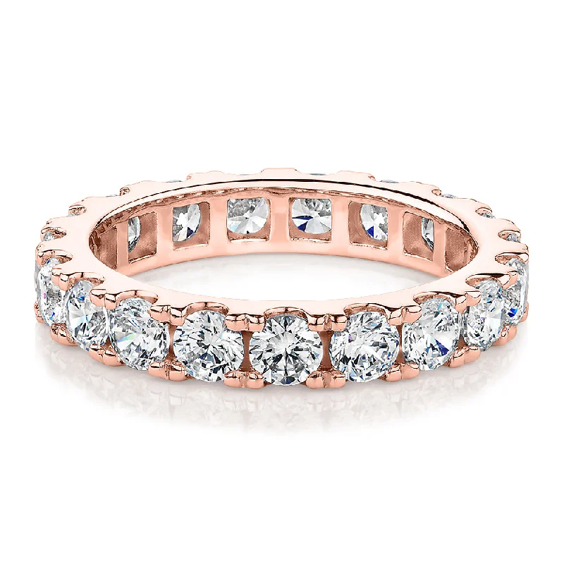 All-rounder eternity band with 2.09 carats* of diamond simulants in 14 carat rose gold