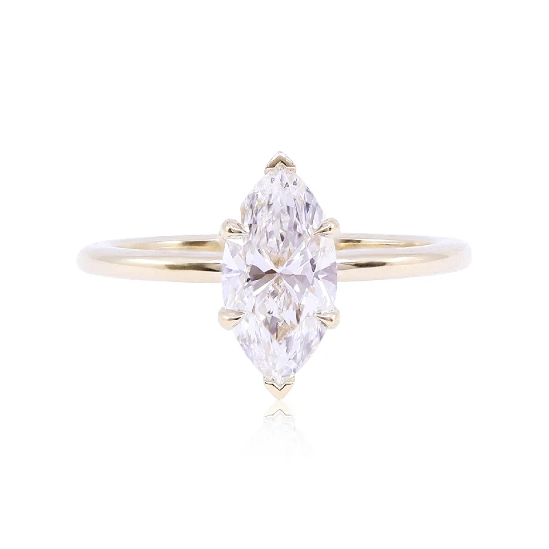 18K YELLOW GOLD MARK PATTERSON 1.50CT MARQUISE DIAMOND SOLITAIRE RING