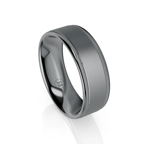 The Arthur Tantalum Milgrain Wedding Ring