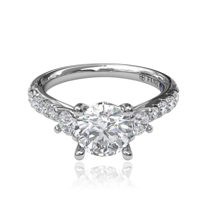 14K WHITE GOLD DIAMOND PRONG SET ENGAGEMENT RING - SETTING ONLY