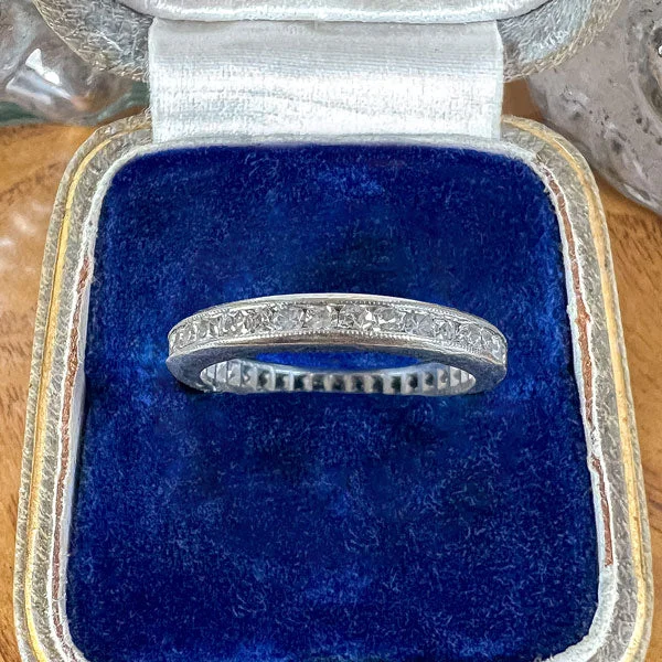 Vintage Channel Set Diamond Eternity Wedding Band