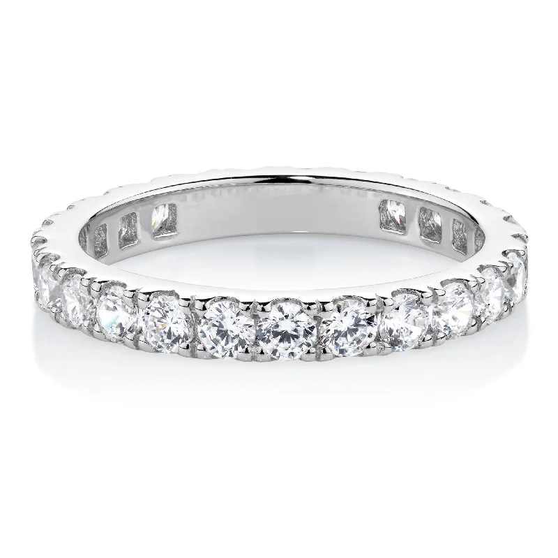 All-rounder eternity band with 1.56 carats* of diamond simulants in 14 carat white gold