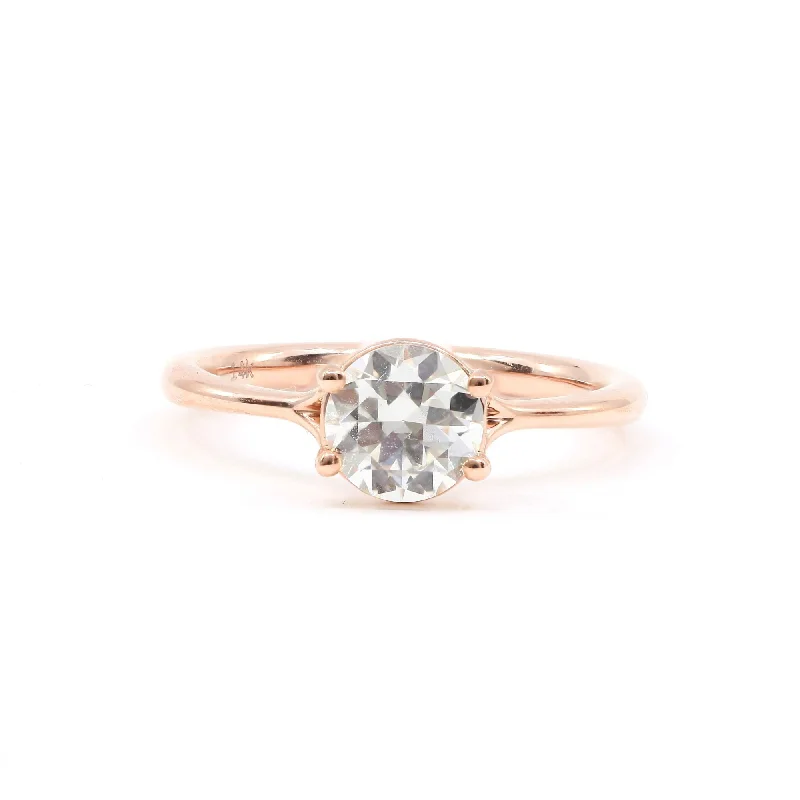 14K ROSE GOLD TRANSITIONAL BRILLIANT 1.00CT DIAMOND SOLITAIRE ENGAGEMENT RING