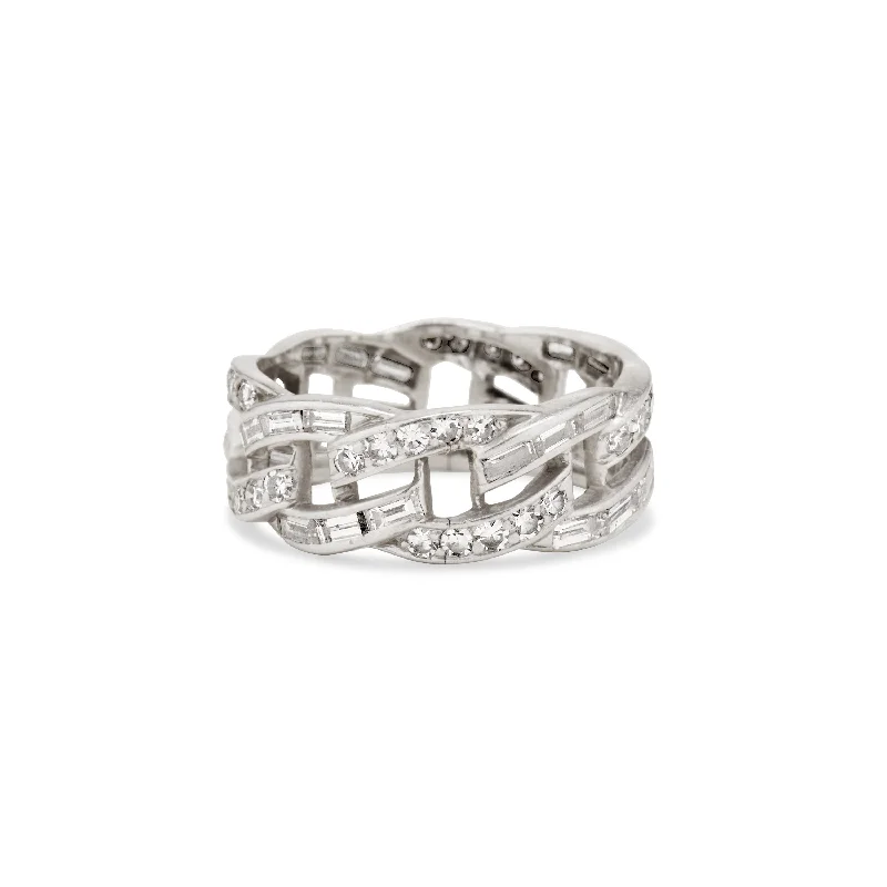 Diamond Baguette Link Eternity Band