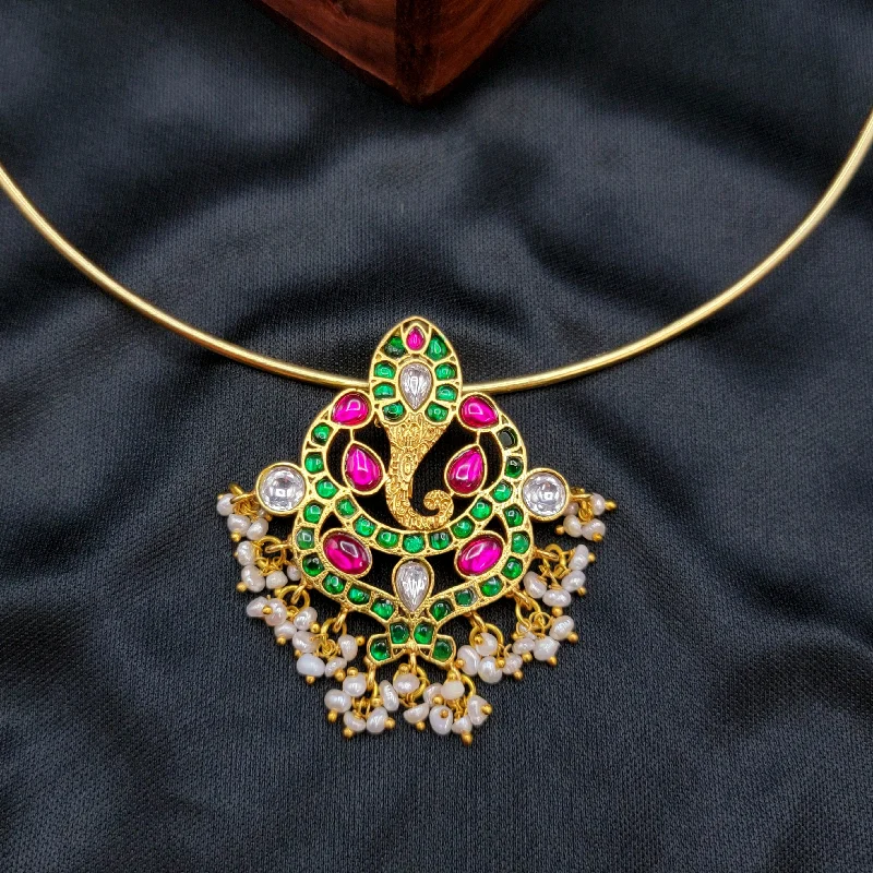 Ganesha Pendant Hasili Jadau Kundan Necklace