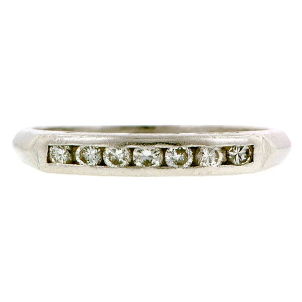 Vintage Diamond Wedding Band. Platinum