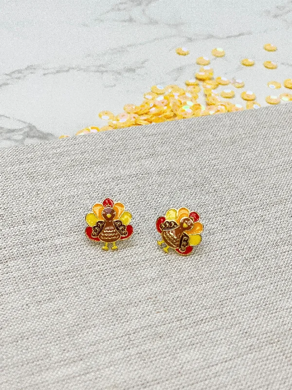 Turkey Signature Enamel Stud Earrings