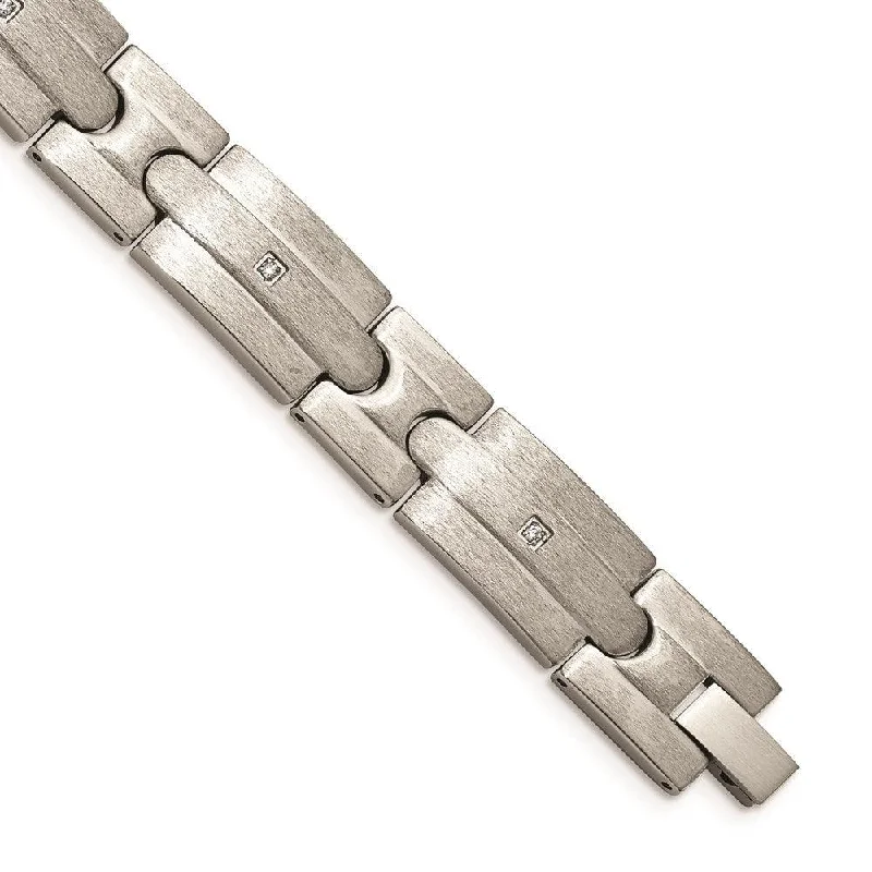 Stainless Steel Brushed CZs Bracelet