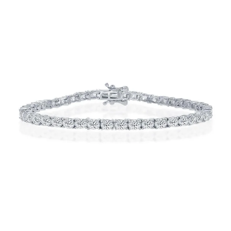 Sterling Silver Oval CZ Tennis Bracelet