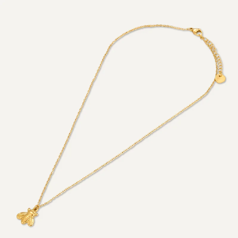 Bee Pendant Necklace In Gold-Tone