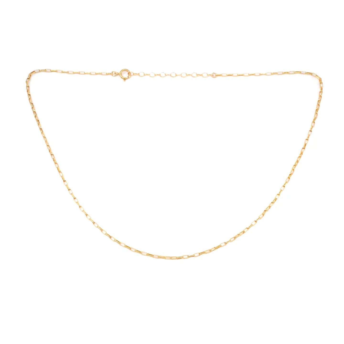 Mini Paperclip Chain Necklace, Gold Fill