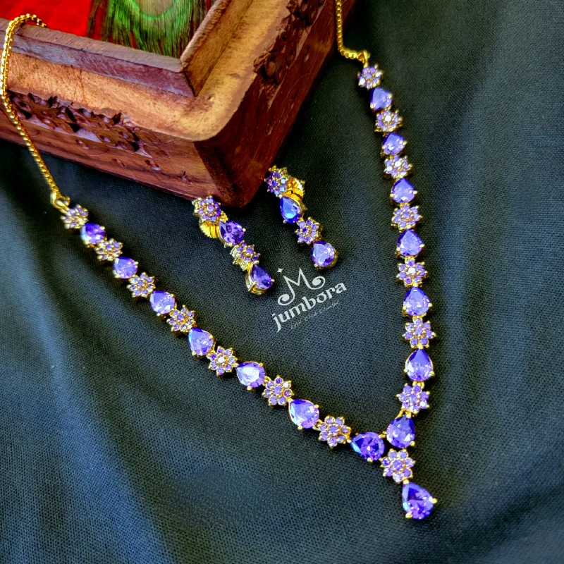 Purple AD Zircon (CZ) Necklace set