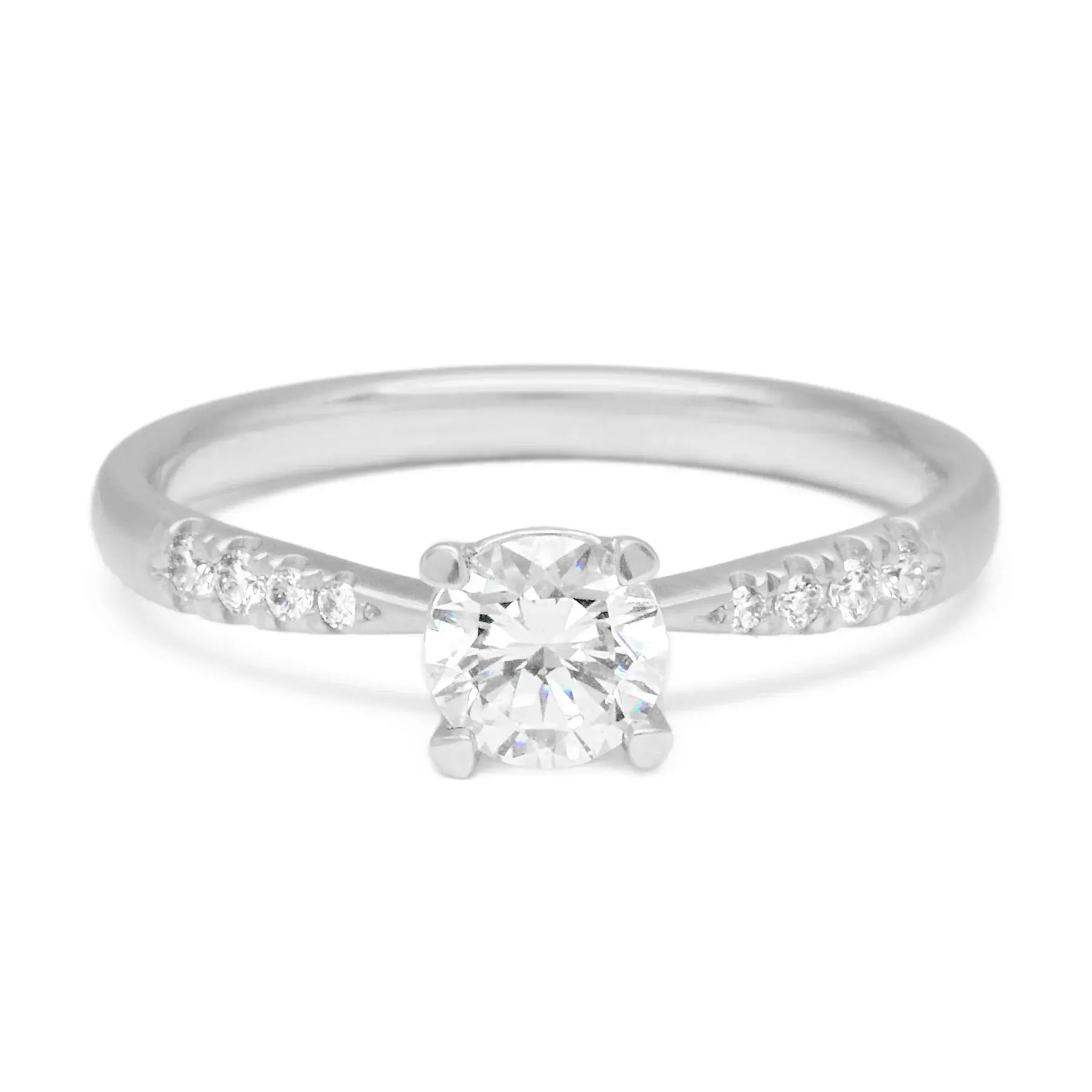 ANNE SPORTUN 14K WHITE GOLD DIAMOND ENGAGEMENT RING WITH TAPERED SHOULDERS (SETTING ONLY)