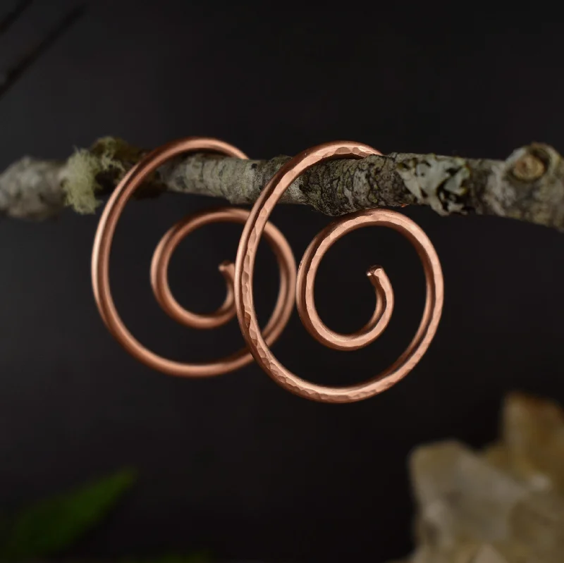 Copper Spiral Tunnel Earrings | Limited Edition