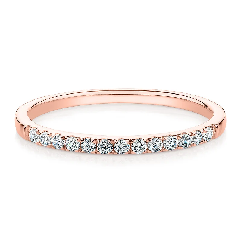 Wedding or eternity band in 14 carat rose gold