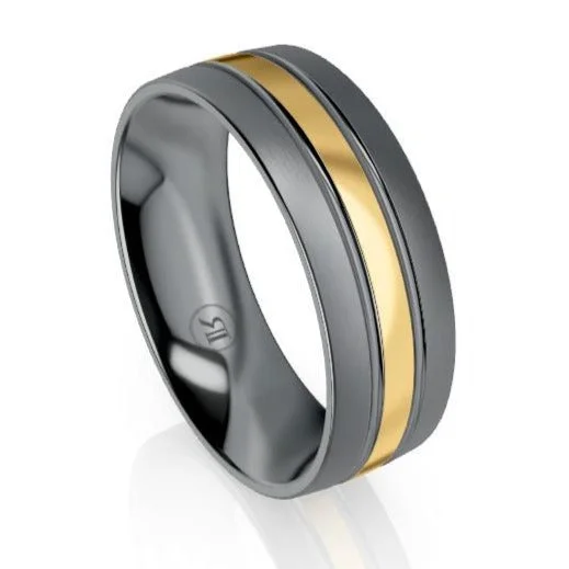 The Davis Tantalum & Gold Wedding Ring