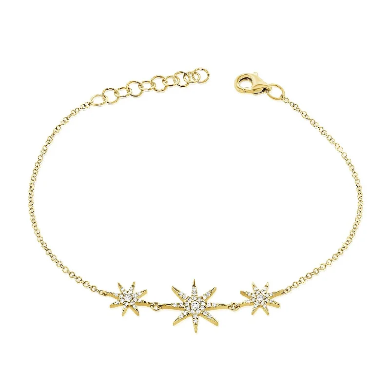 14K GOLD DIAMOND JASMINE STARBURST BRACELET