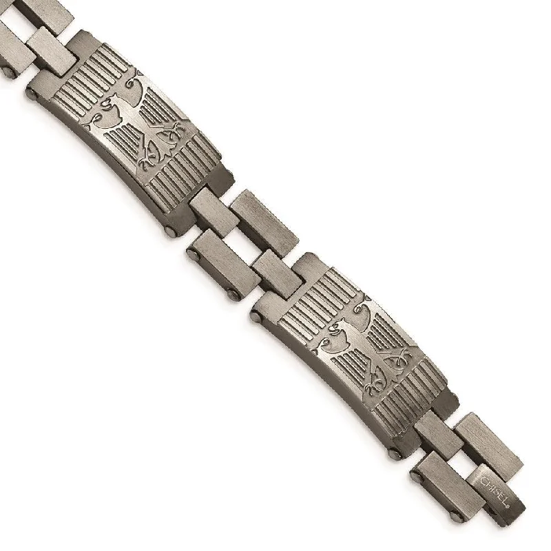 Stainless Steel Antiqued Polished and Brushed Bracelet