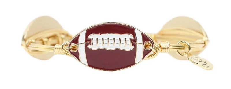 The Football Bangle Bracelet - Garnet