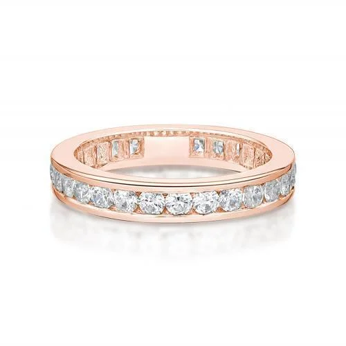 All-rounder eternity band with 1.56 carats* of diamond simulants in 14 carat rose gold