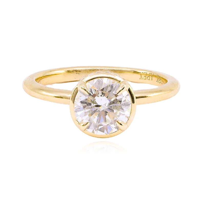 18K YELLOW GOLD 1.40CT ROUND BRILLIANT DIAMOND ENGAGEMENT RING