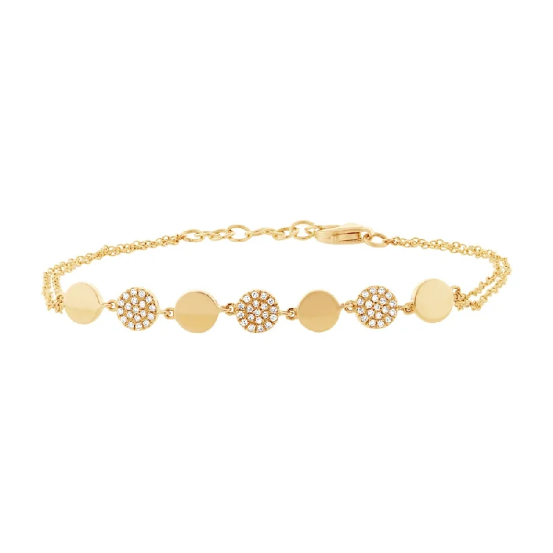 14K GOLD DIAMOND CIRCLES BRACELET