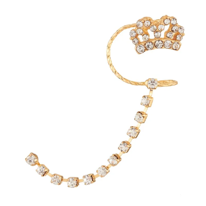 Urthn Gold Plated Austrian Stone Ear Cuff - 1310433A