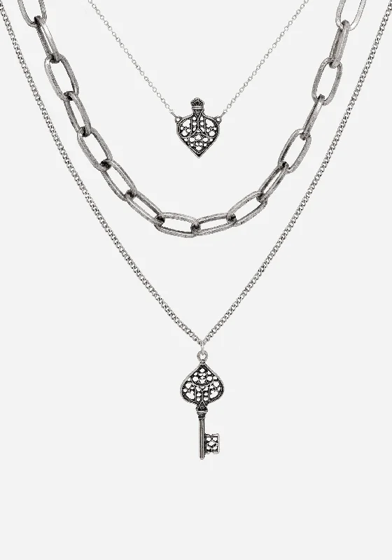 Claustrum Gothic Key Layered Necklace