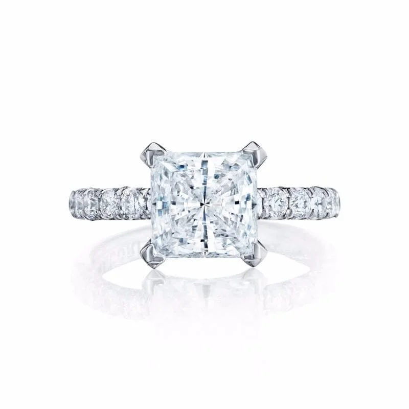 18K White Gold Tacori Petite Crescent Semi-Mount Diamond Engagement Ring (Setting Only)