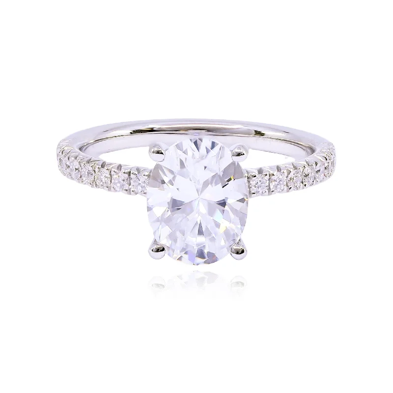 MARK PATTERSON PLATINUM DIAMOND OVAL ENGAGEMENT RING - SETTING ONLY