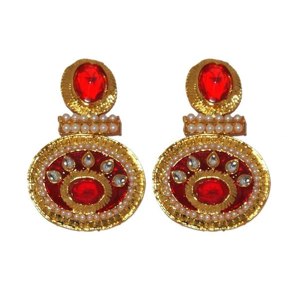 Kriaa Austrian Stone Gold Plated Meenakari Dangler Earrings - 1303134