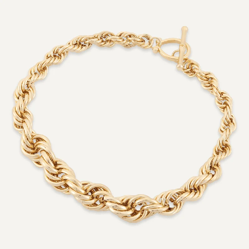 Contemporary T-Bar Necklace In Gold-Tone