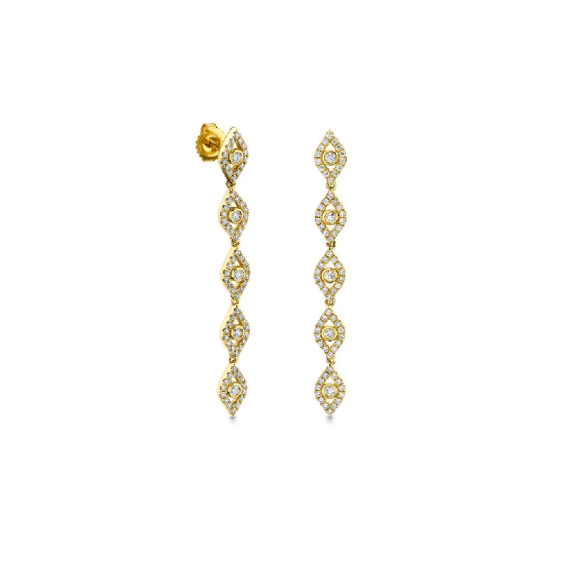 Gold & Diamond Eye Drop Earrings