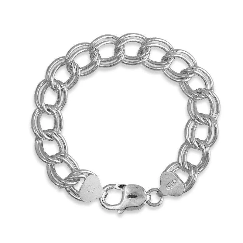 Sterling Silver 150 Chain Charm Bracelet, 7"