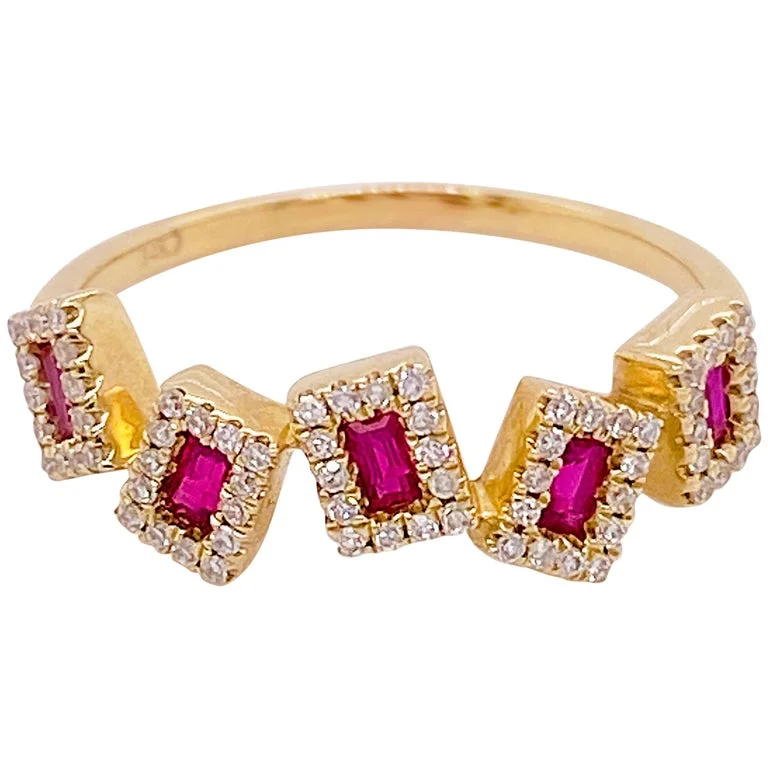 Ruby & Diamond Halo Ring