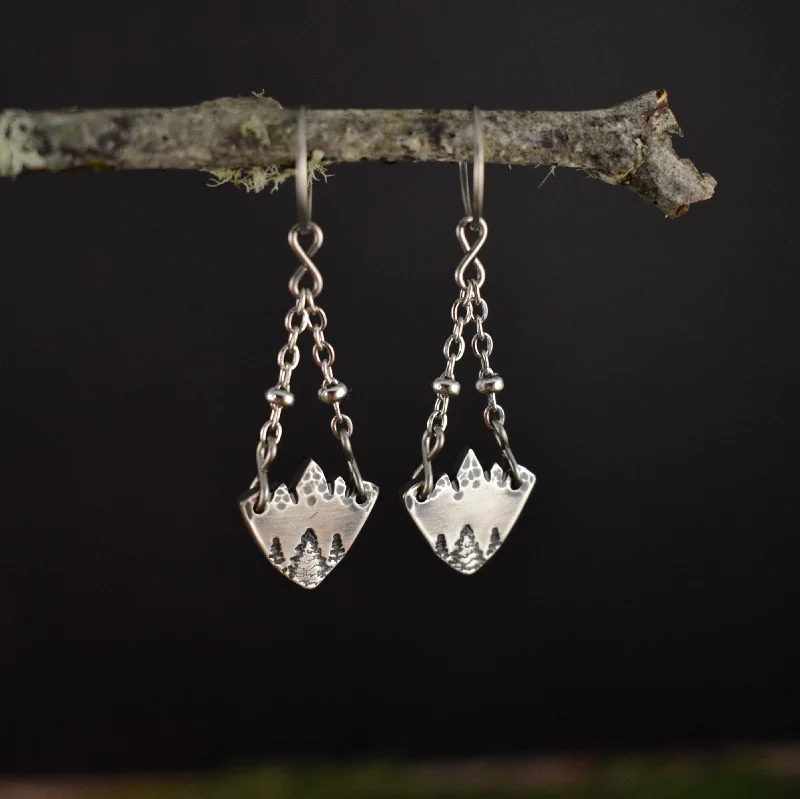 Sterling Silver Mountain Earrings