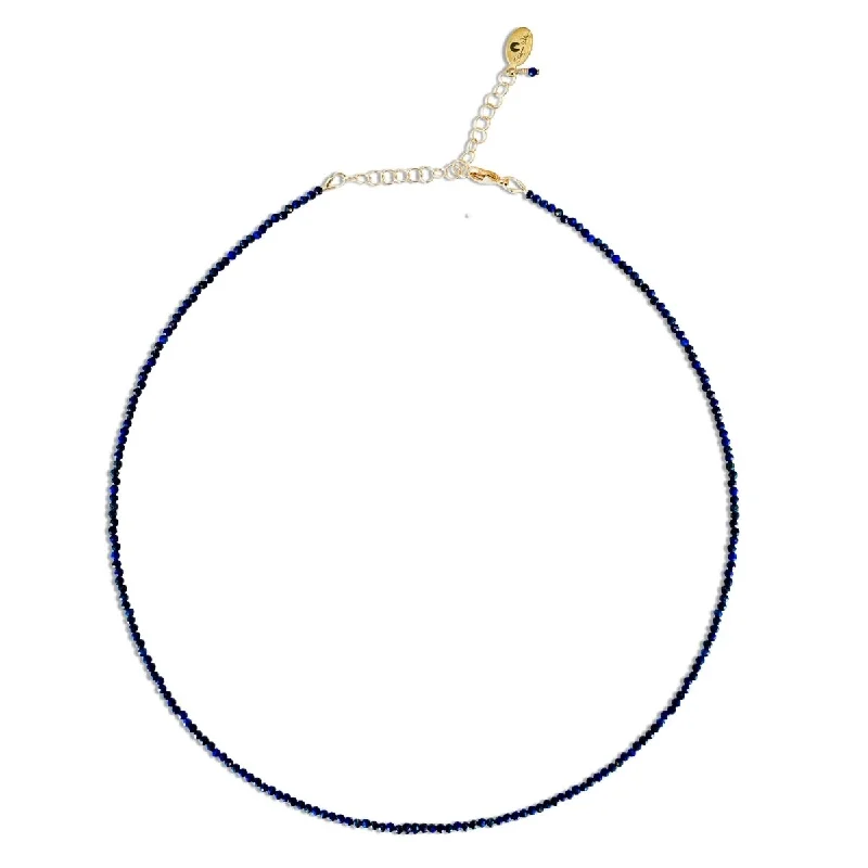 Mini Lapis Lazuli Gemstone Necklace, Tiny Gemstone Necklace