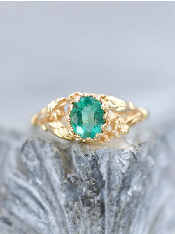 14K Earthly Emerald Garden Ring